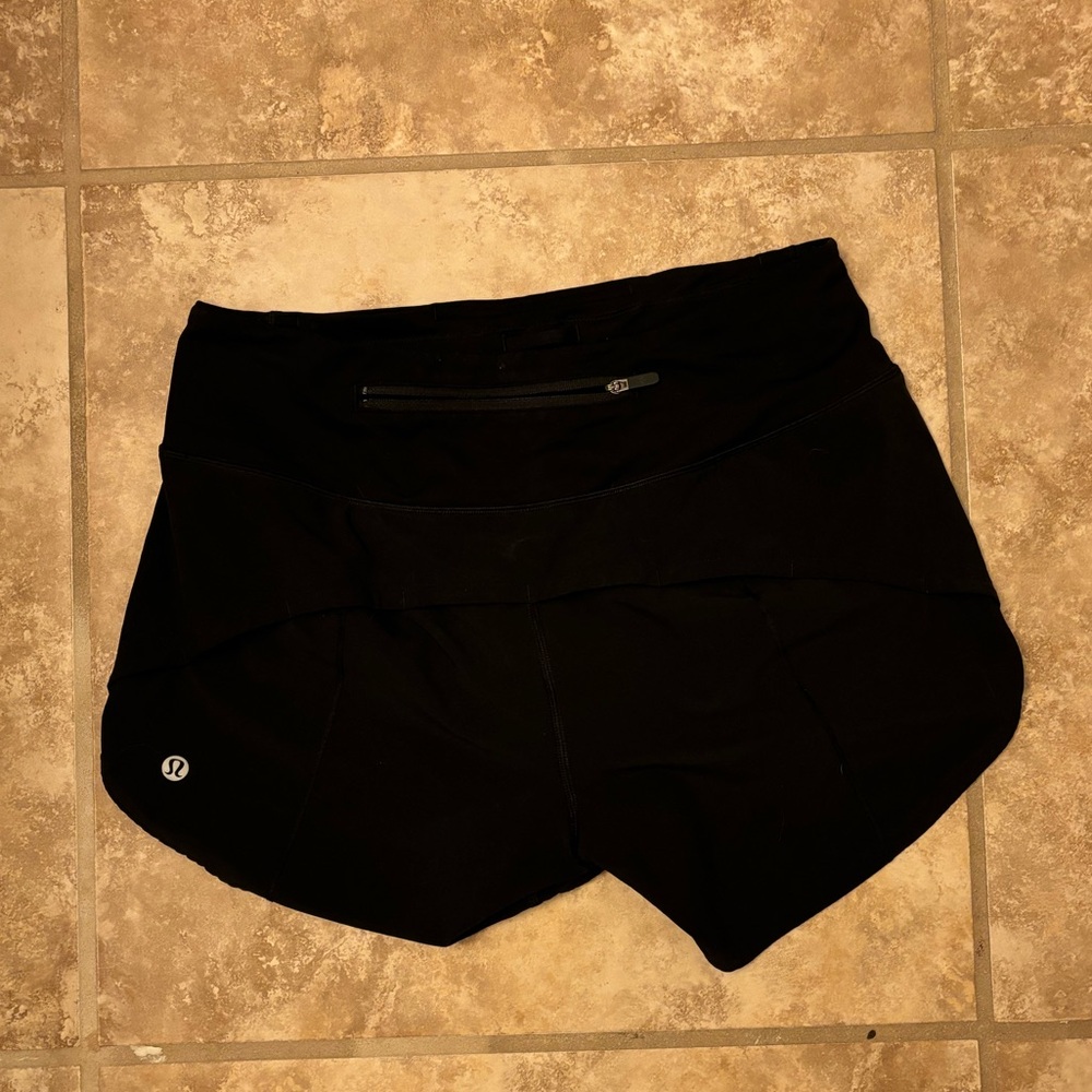 Lululemon black running shorts size 4 tall, great used condition